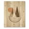 Designart - Minimalistic Mountain Landscape With Red Full moon - Modern Print on Natural Pine Wood